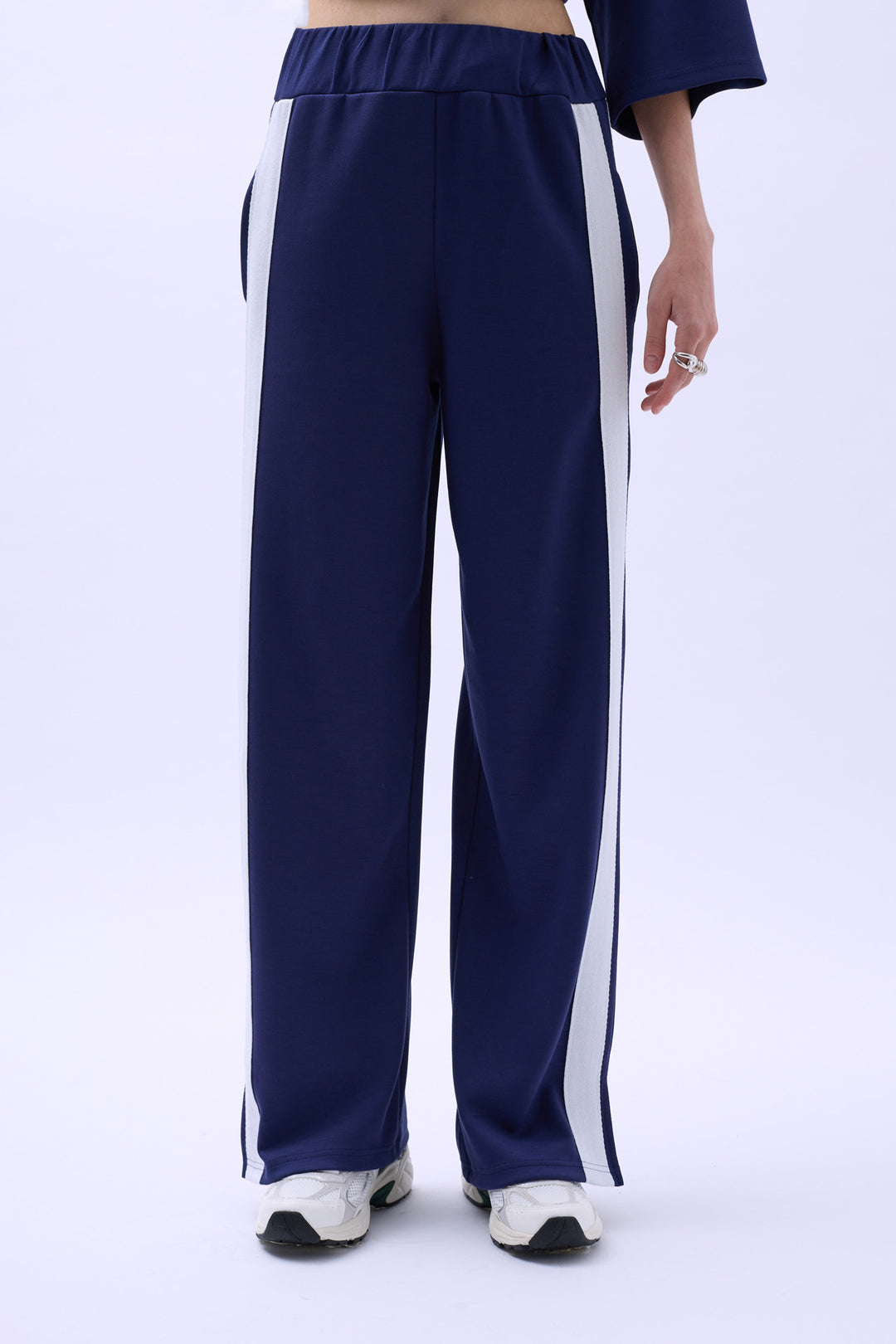 Side Stripe Sweatpants - Navy