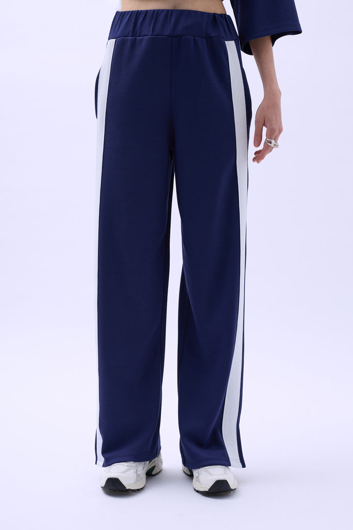 Side Stripe Sweatpants - Navy