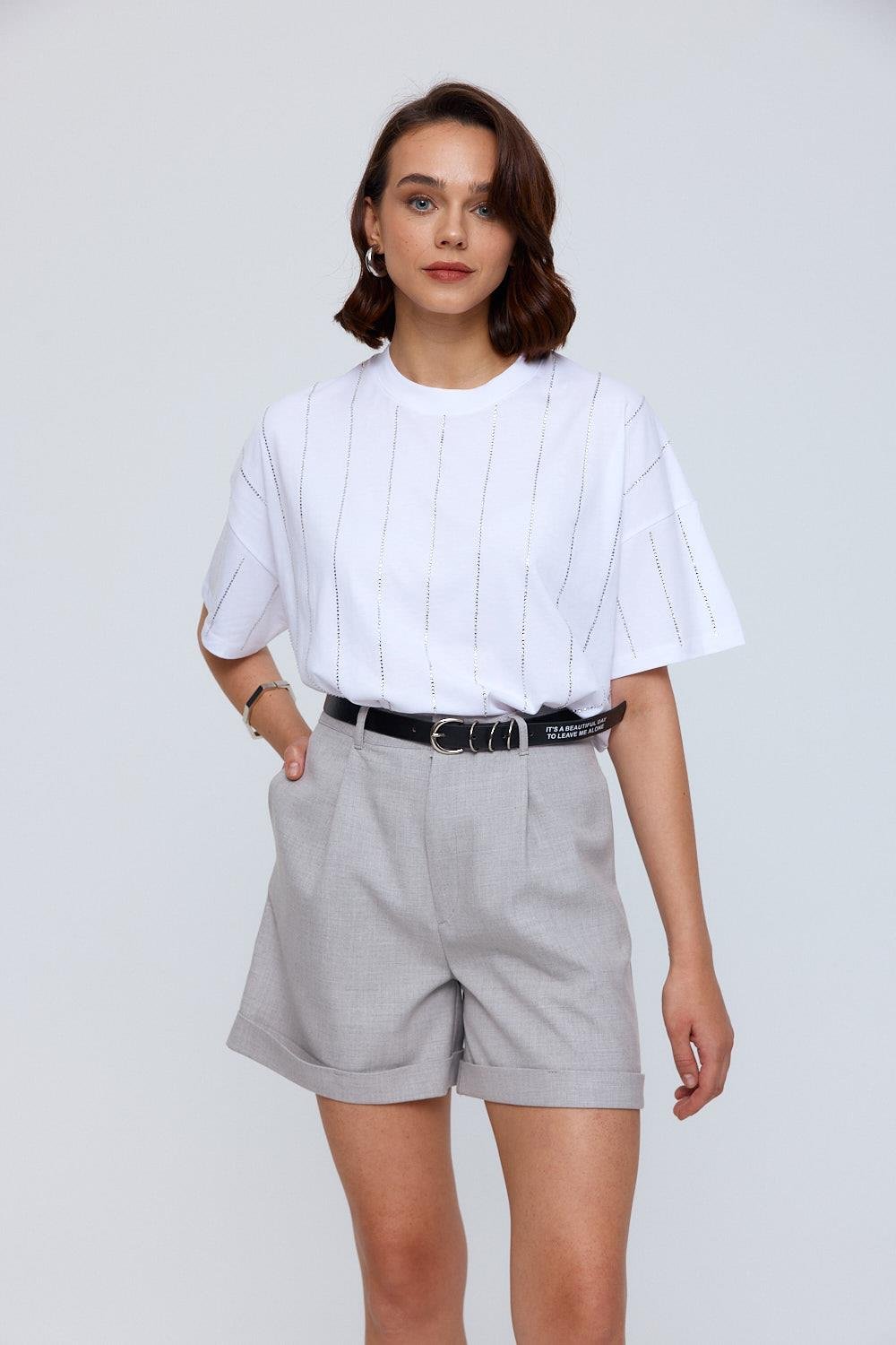 Stone Printed White T-Shirt