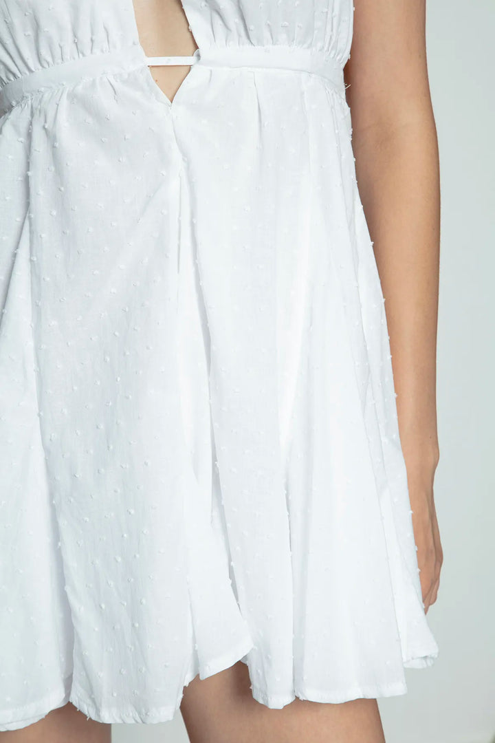 White Flared Mini Dress