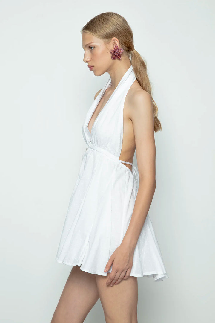 White Flared Mini Dress