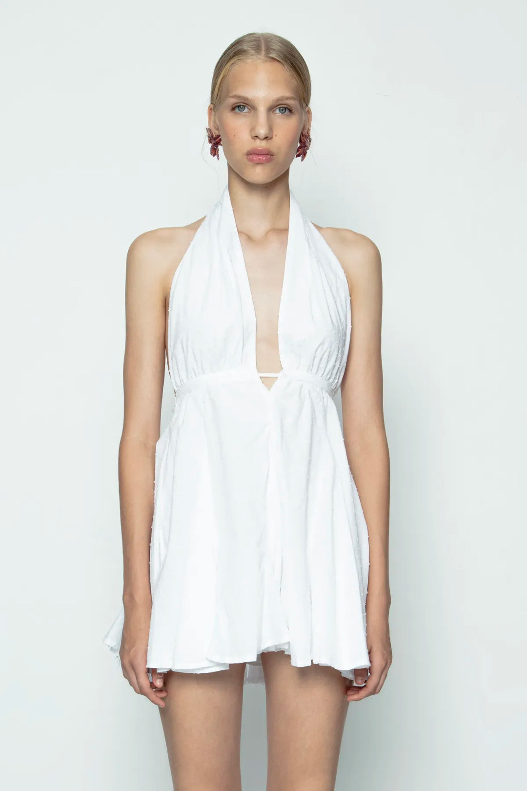 White Flared Mini Dress