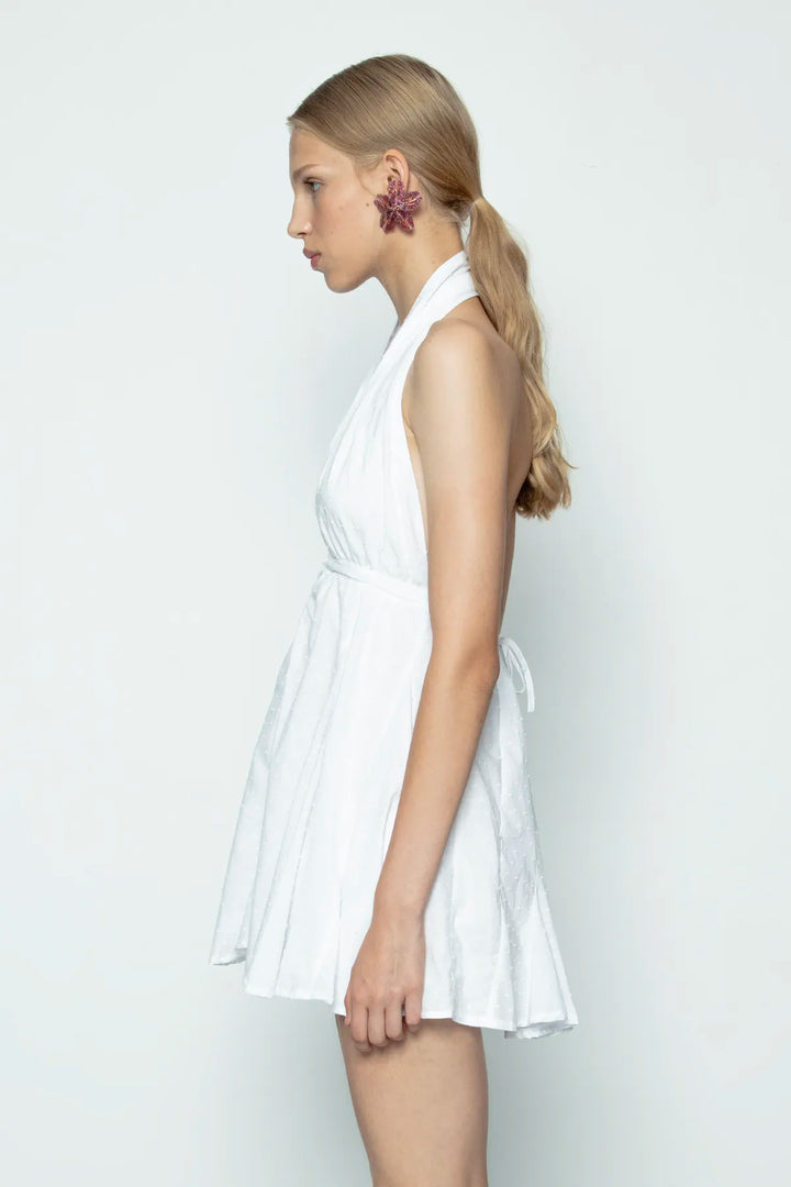 White Flared Mini Dress