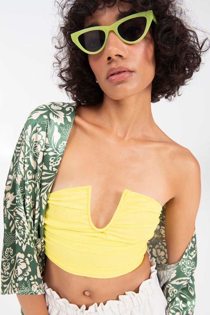 Yellow Strapless Bustier