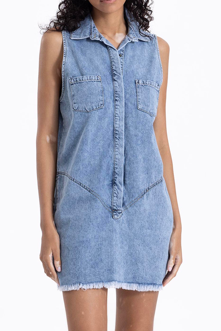 Sleeveless Mini Denim Dress