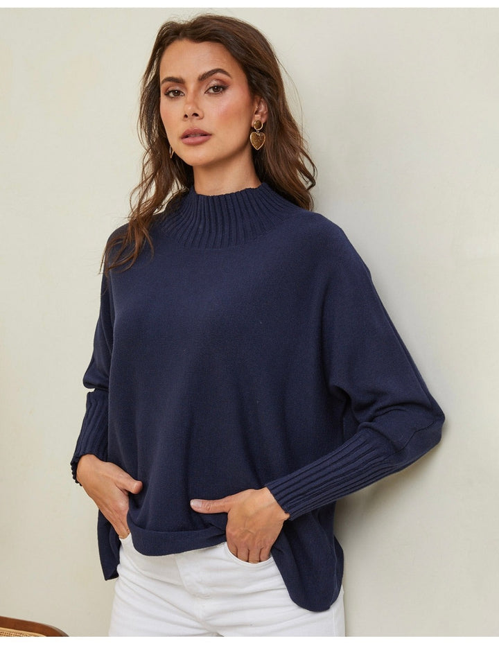 Cashmere Blend High Neck Sweater