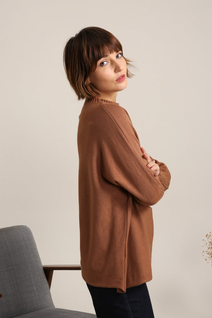 Cashmere Blend High Neck Sweater