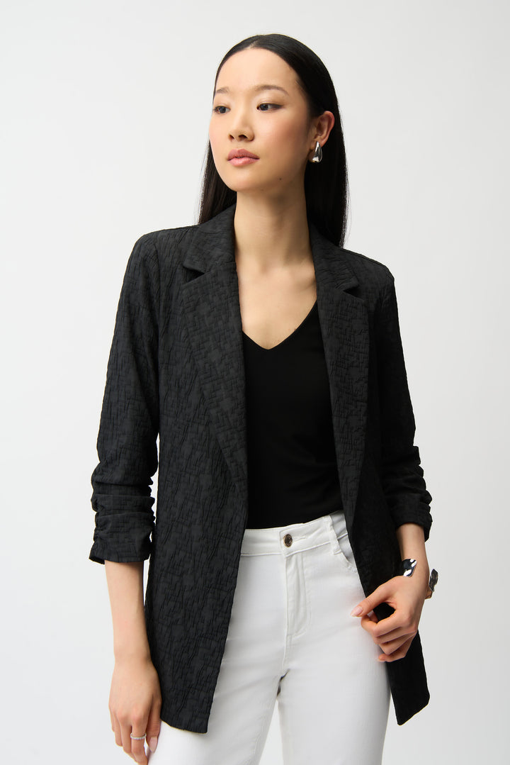 Woven Jacquard Texture Boxy Blazer - Joseph Ribkoff