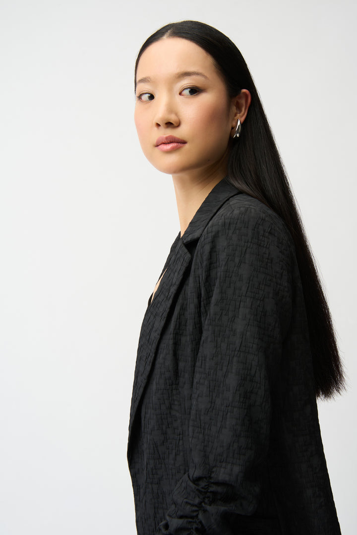 Woven Jacquard Texture Boxy Blazer - Joseph Ribkoff
