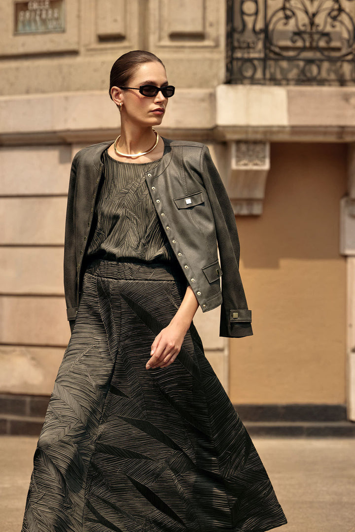 Pleated Satin Boxy Top - Joseph Ribkoff