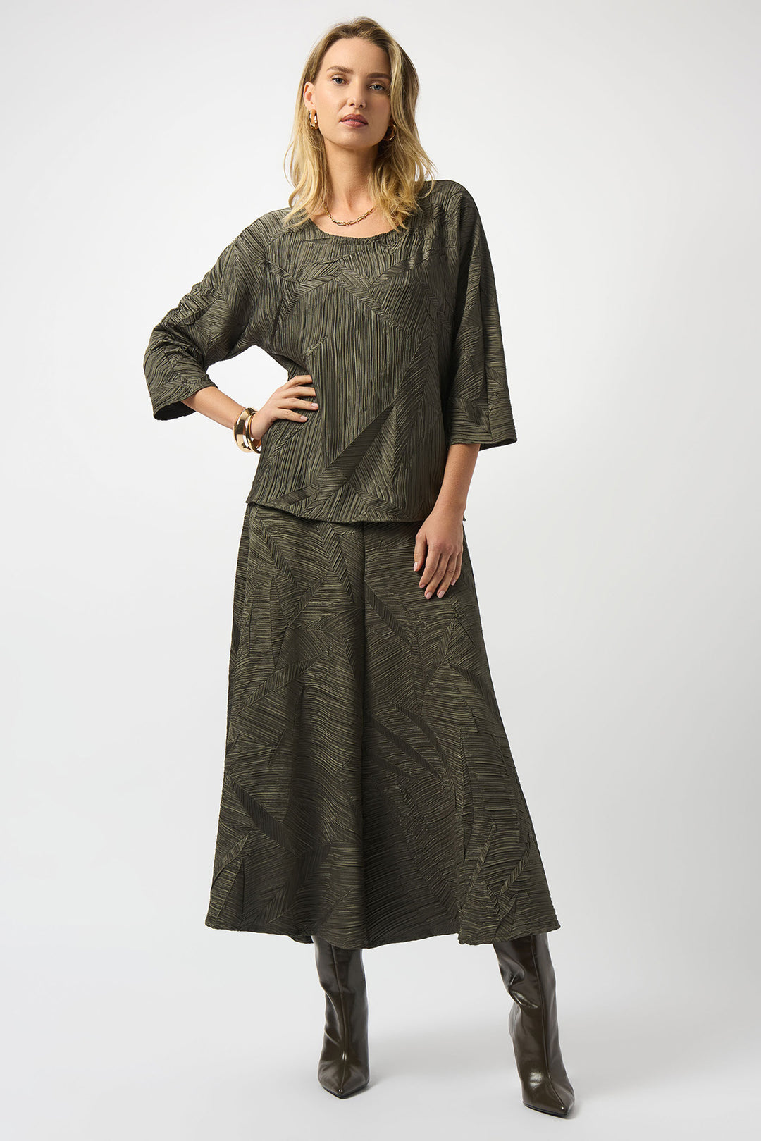 Pleated Satin Boxy Top - Joseph Ribkoff