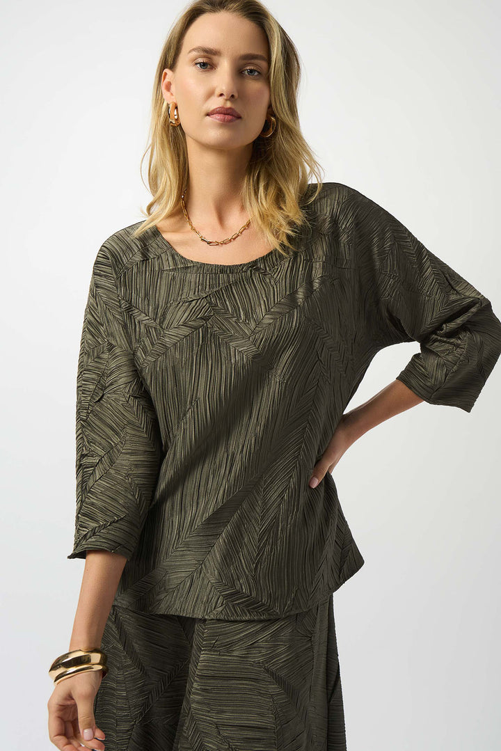 Pleated Satin Boxy Top - Joseph Ribkoff
