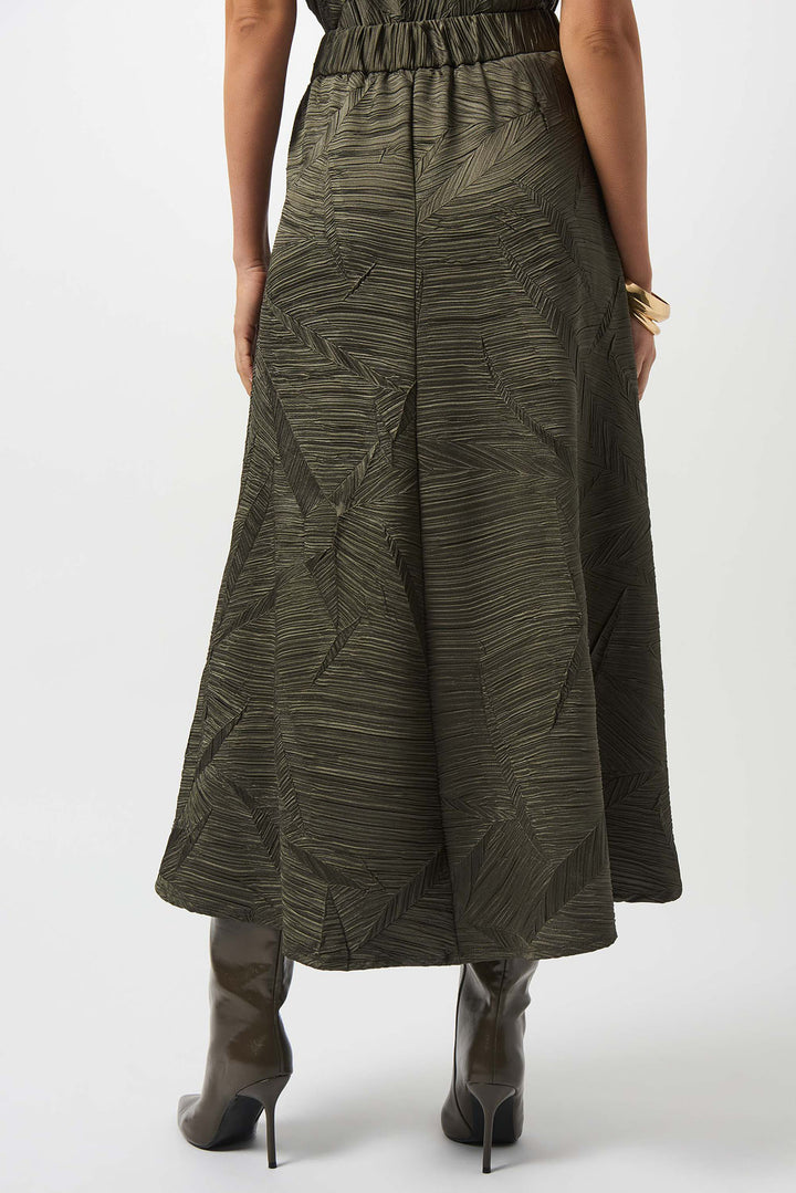 Pleated Satin Long Flared Skirt - Joseph Ribkoff