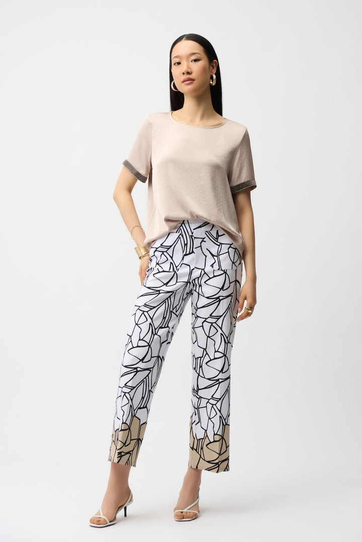 Millennium Abstract Print Wide Leg Pull-On Pants - Joseph Ribkoff
