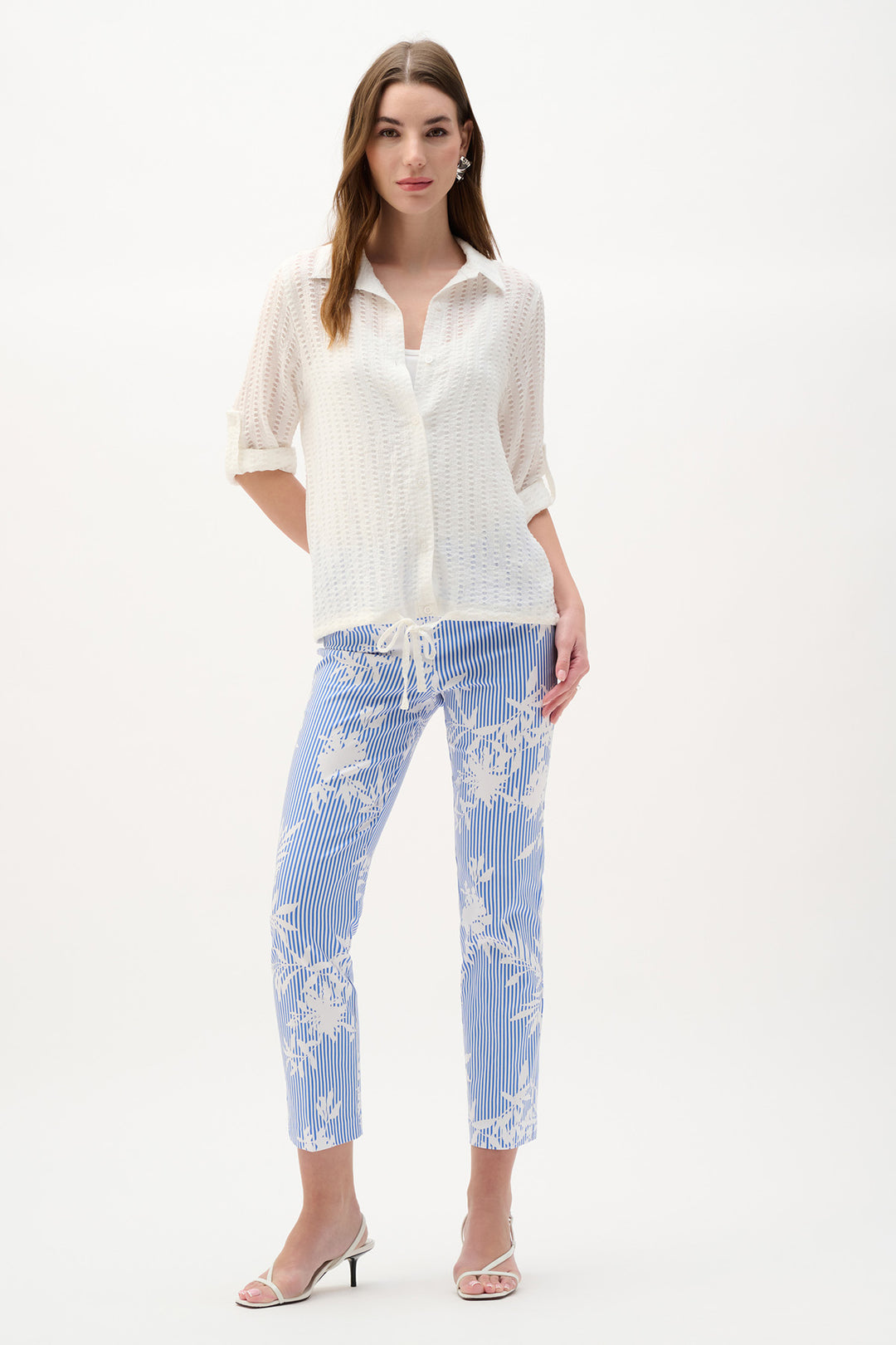 Woven Novelty Cocoon Blouse With Drawstring Hem - Joseph Ribkoff