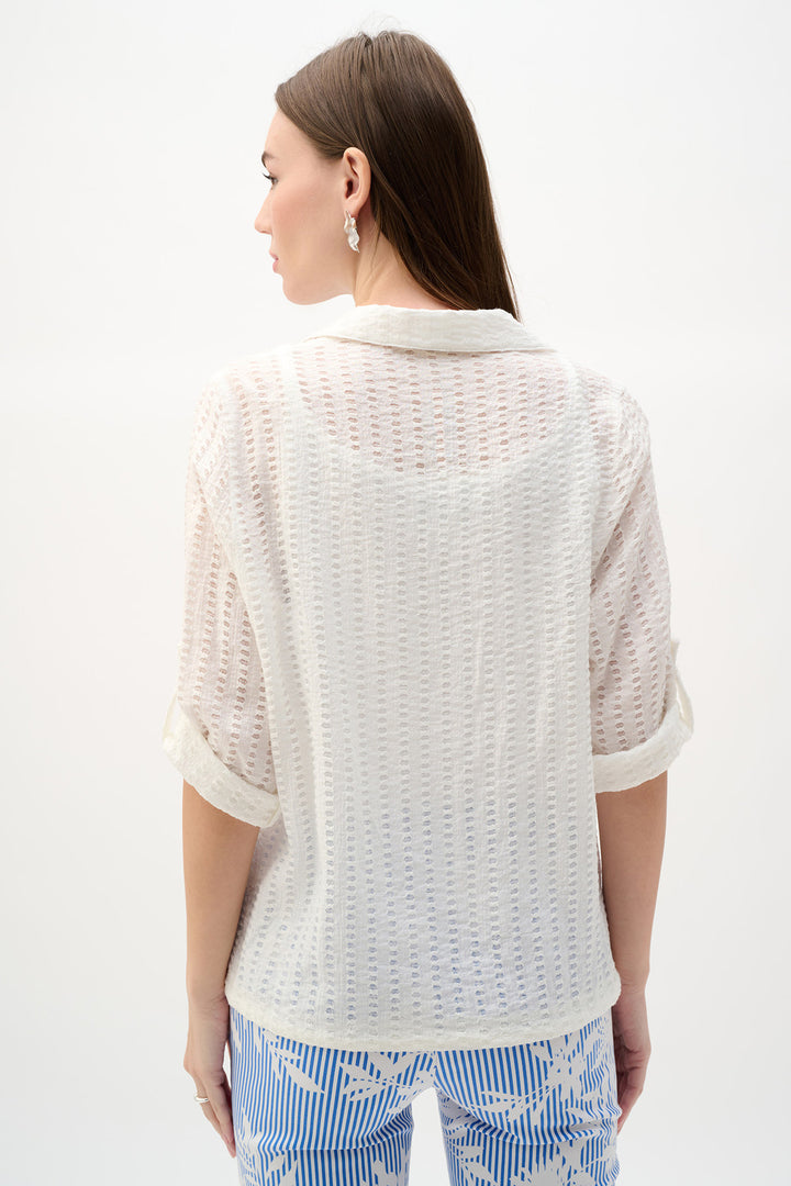 Woven Novelty Cocoon Blouse With Drawstring Hem - Joseph Ribkoff