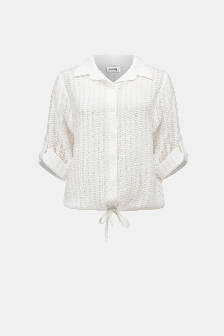 Woven Novelty Cocoon Blouse With Drawstring Hem - Joseph Ribkoff