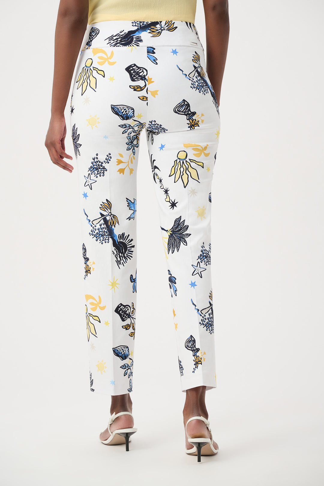 Millennium Vanilla/Multi Printed Straight Pull-On Pants - Joseph Ribkoff