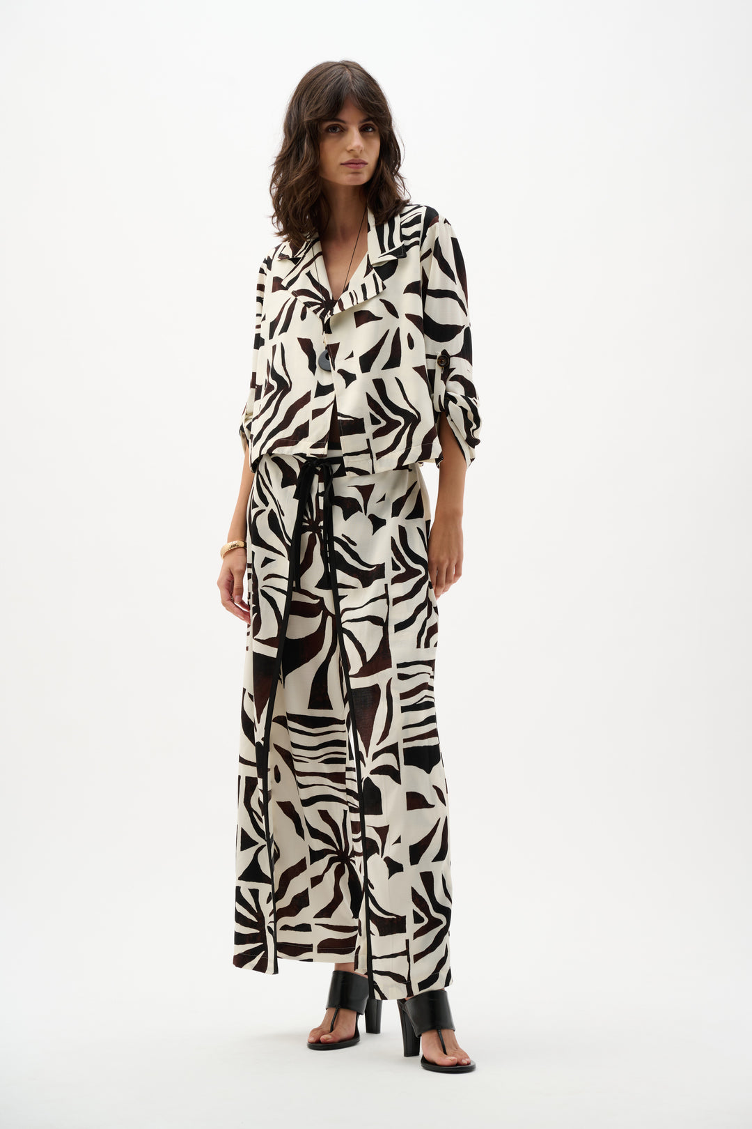 Woven Gauze Tropical Print Boxy Blazer - Joseph Ribkoff