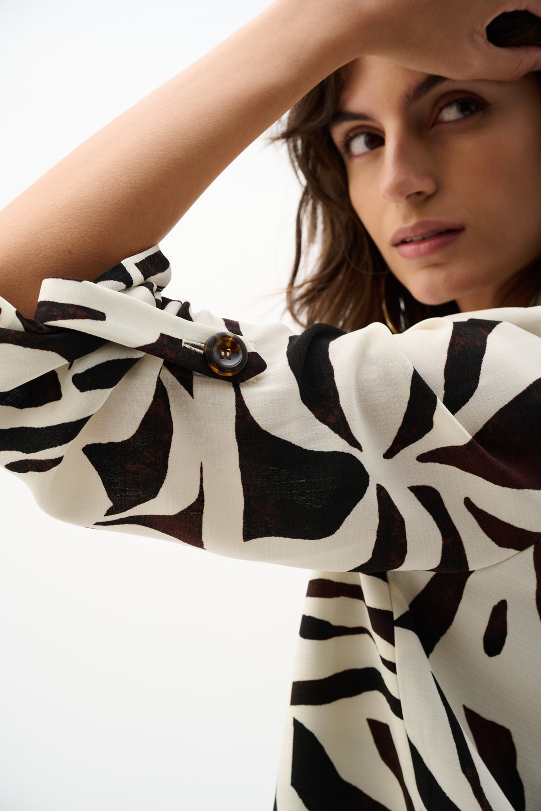 Woven Gauze Tropical Print Boxy Blazer - Joseph Ribkoff