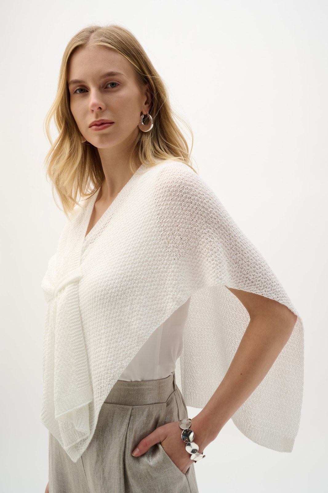 Soft Knit Draped Pull-Through Cover-Up - Joseph Ribkoff