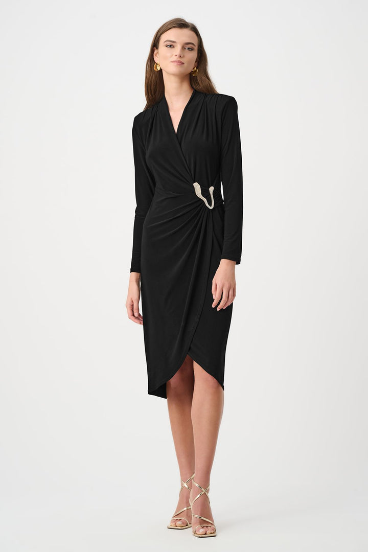 Silky Knit Sheath Wrap Dress - Joseph Ribkoff