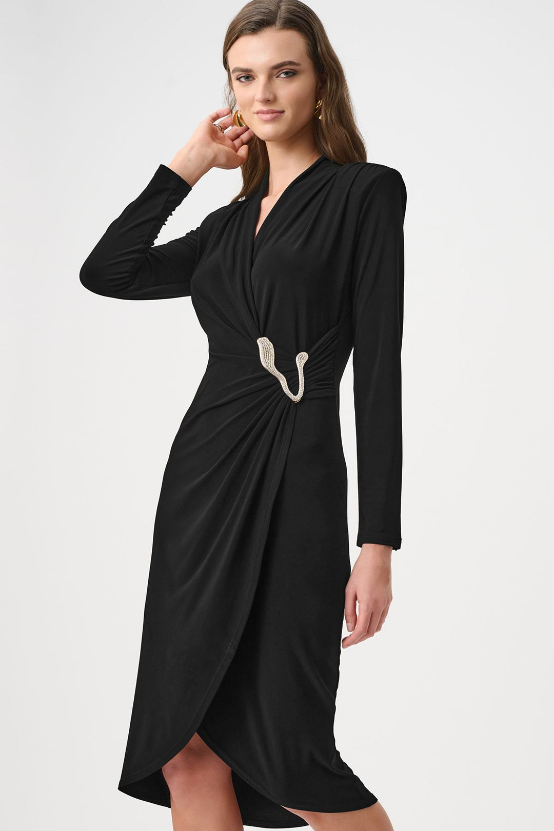 Silky Knit Sheath Wrap Dress - Joseph Ribkoff