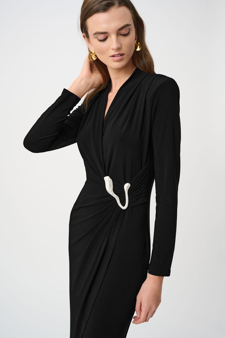 Silky Knit Sheath Wrap Dress - Joseph Ribkoff