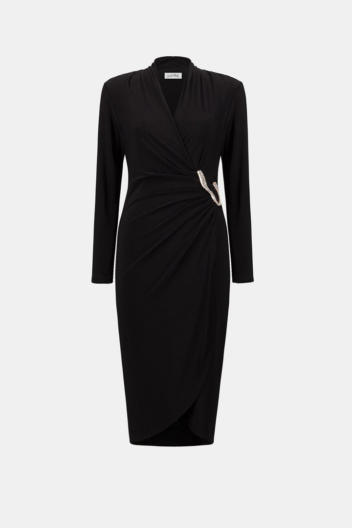 Silky Knit Sheath Wrap Dress - Joseph Ribkoff