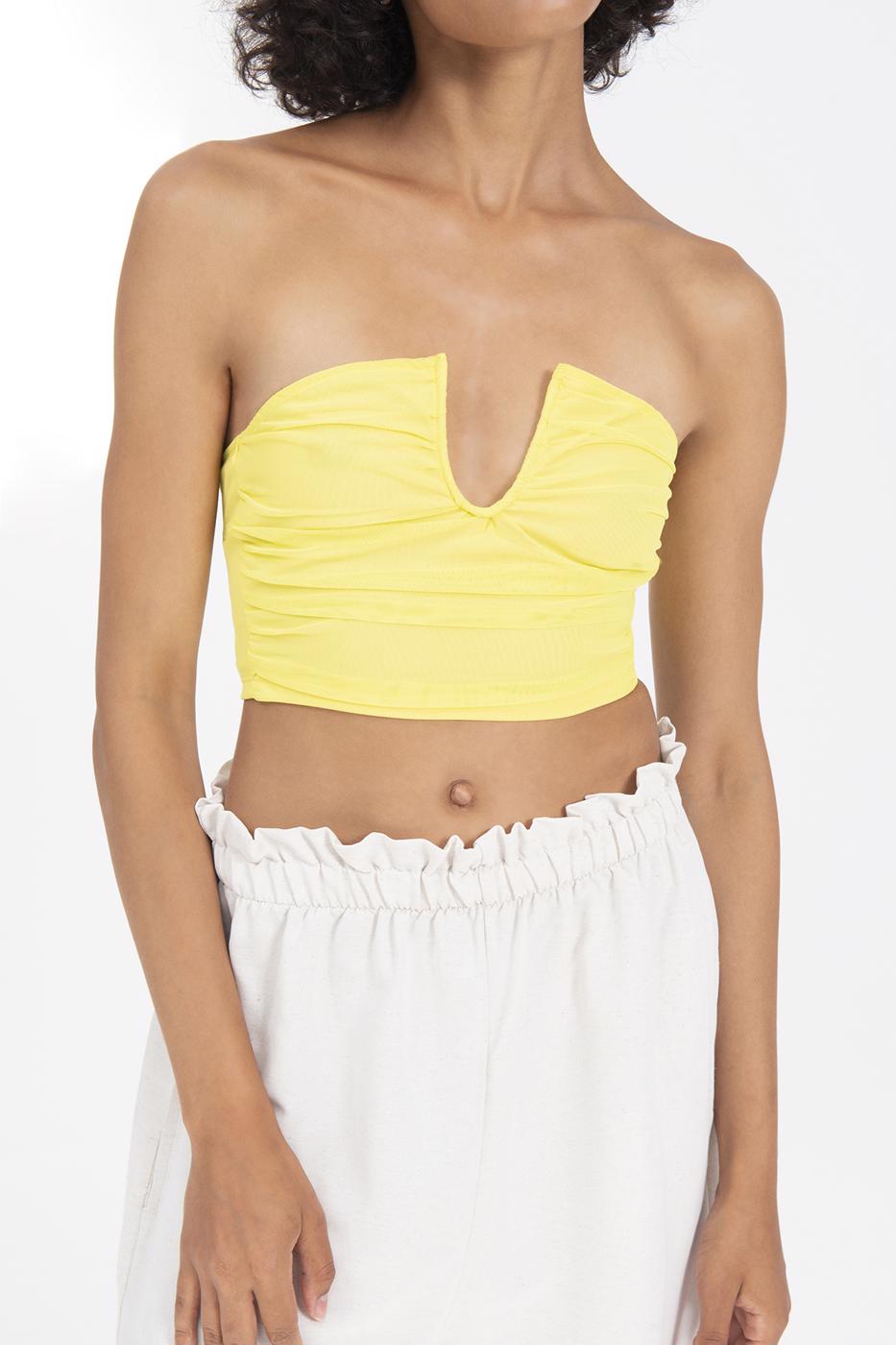 Yellow Strapless Bustier