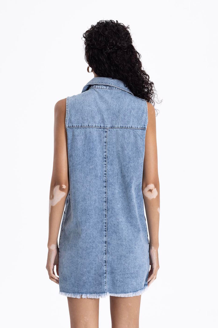 Sleeveless Mini Denim Dress