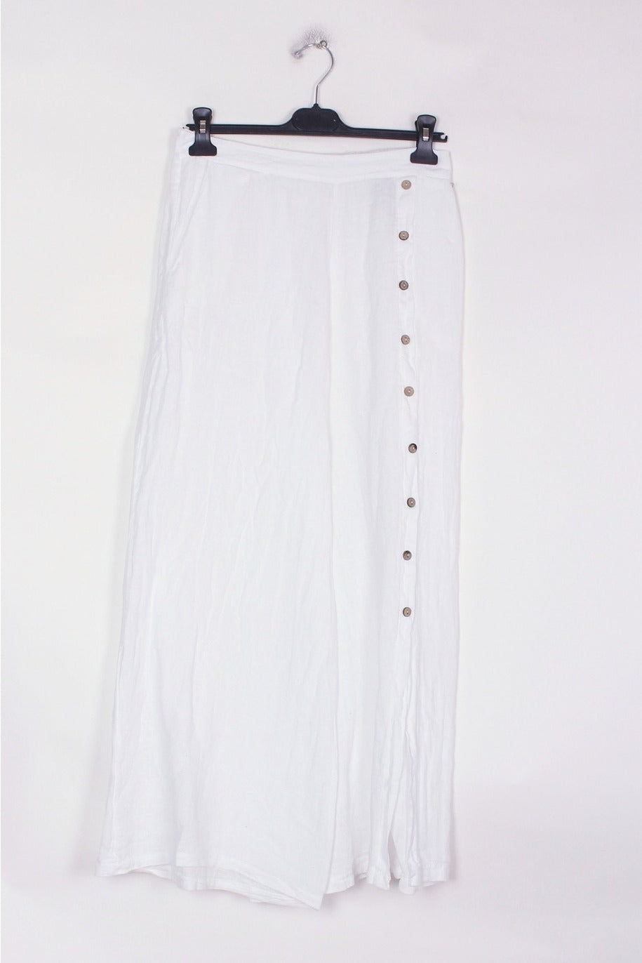 Button Detail Linen Pant