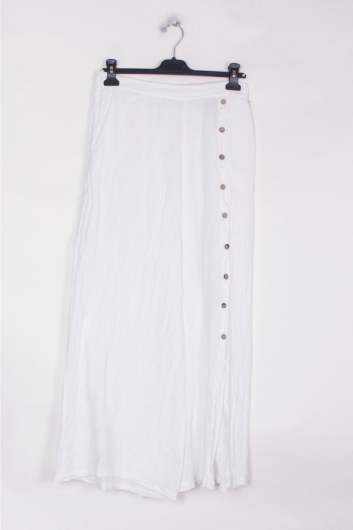 Button Detail Linen Pant