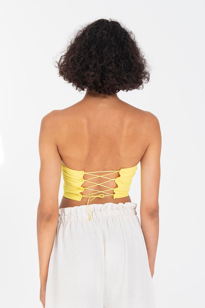 Yellow Strapless Bustier