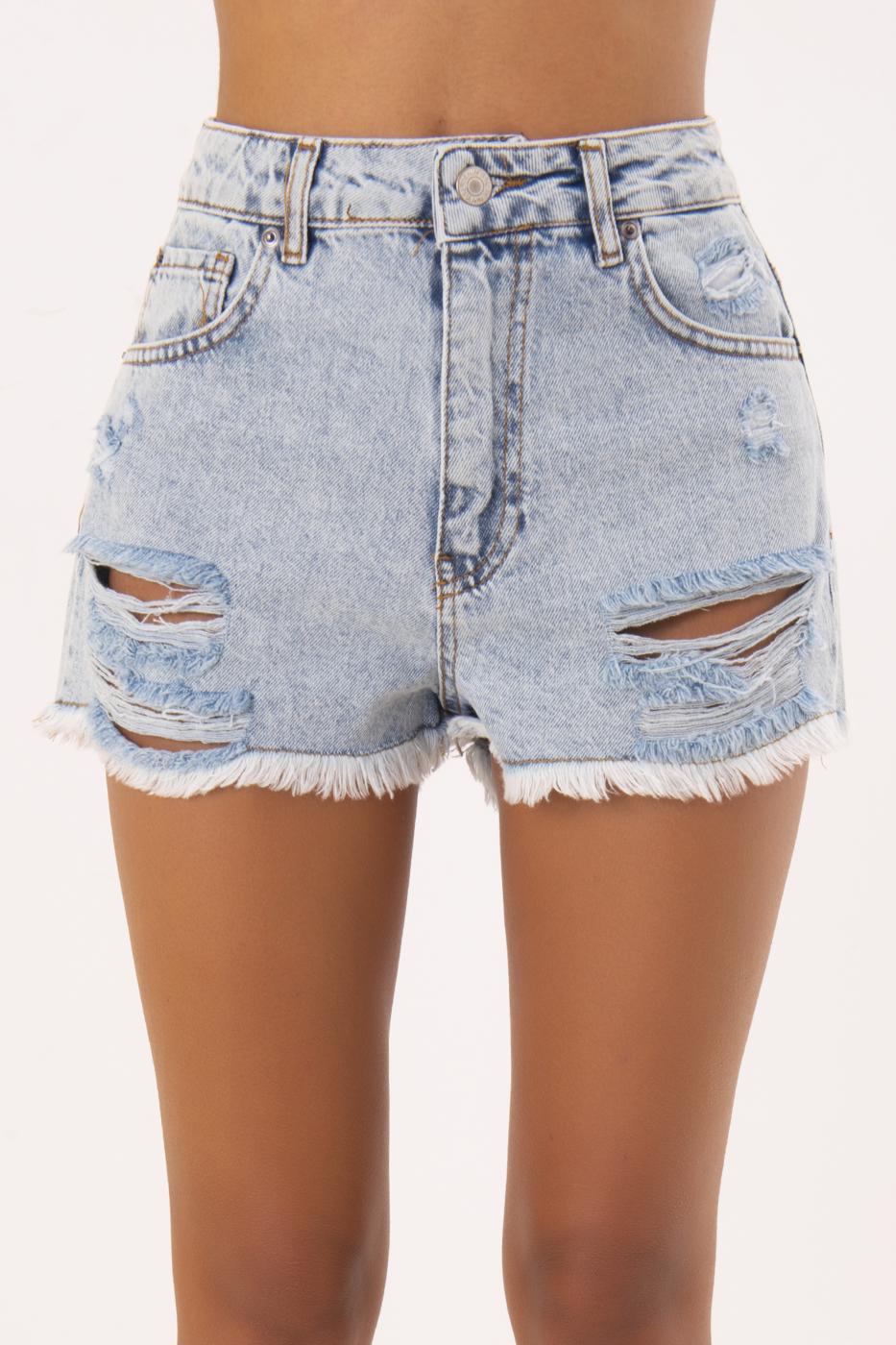 Fray Denim Short