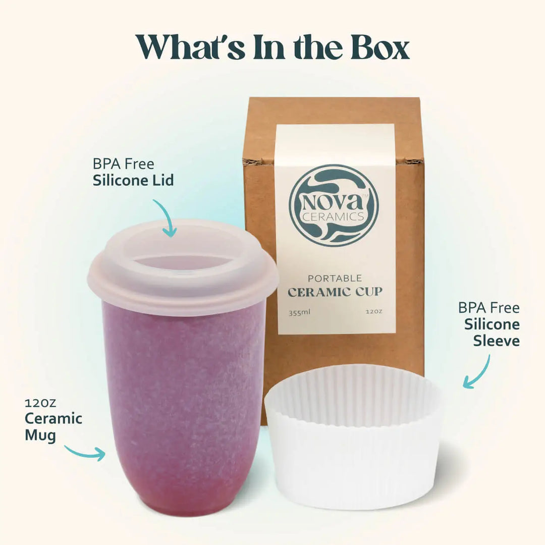 Astral Bloom Ceramic Travel Mug – 12oz Reusable Cup
