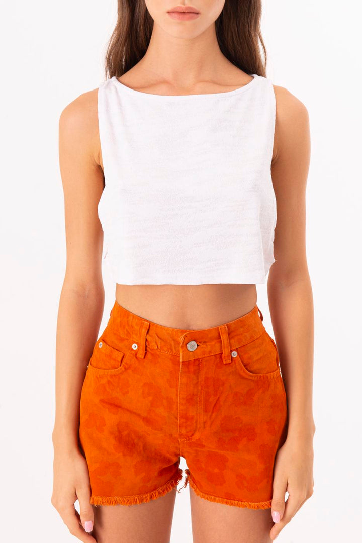 Sleeveless Crop Blouse