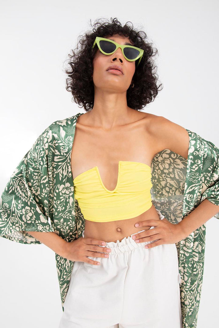 Yellow Strapless Bustier