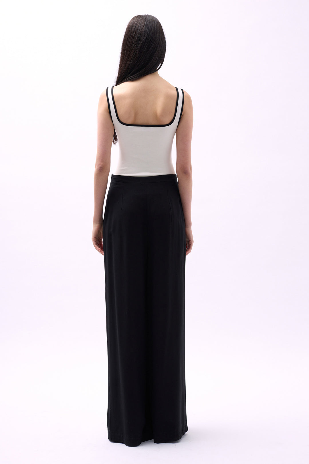 V-Neck Bib Detail Bodysuit - White
