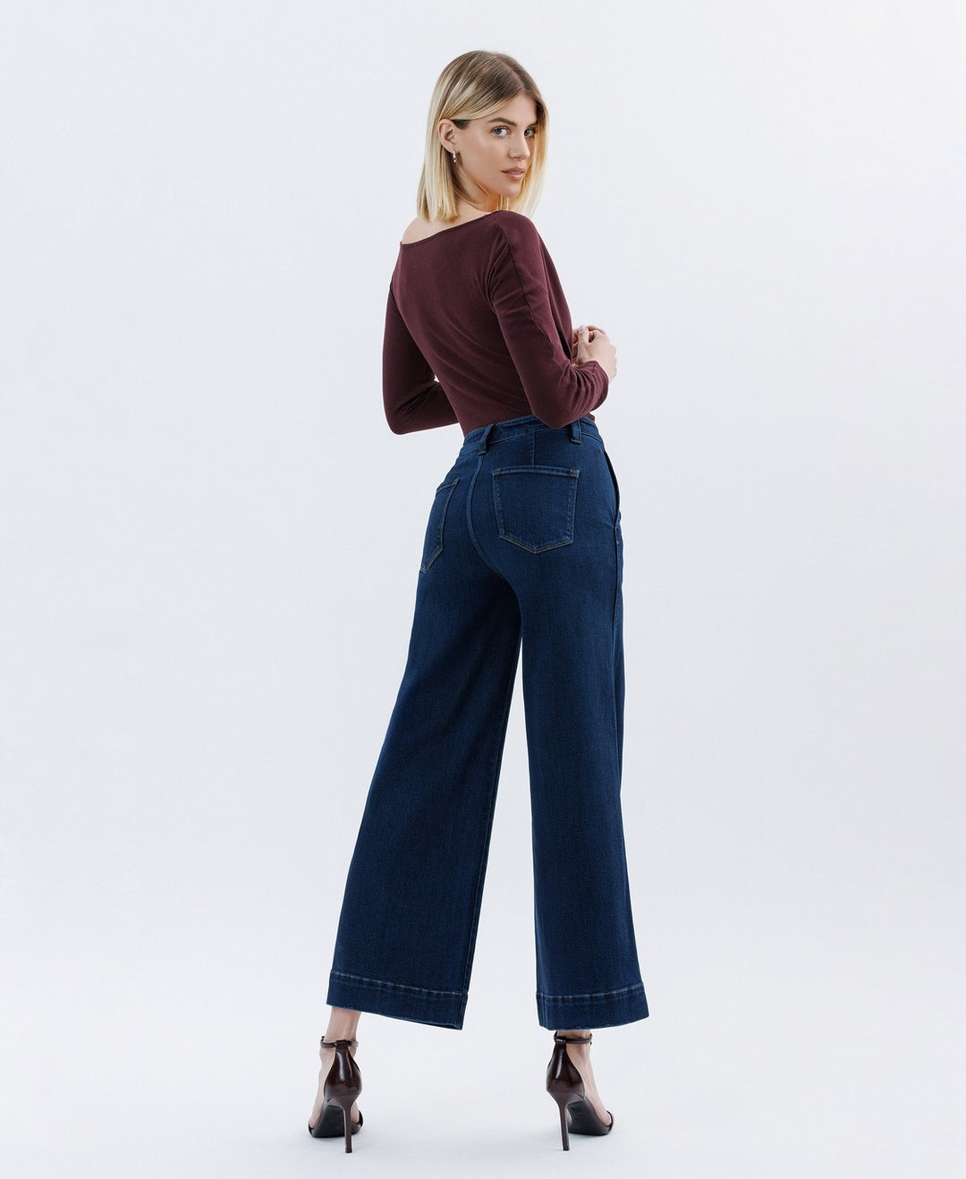 High Rise Ankle Wide Leg Jeans - Flying Monkey