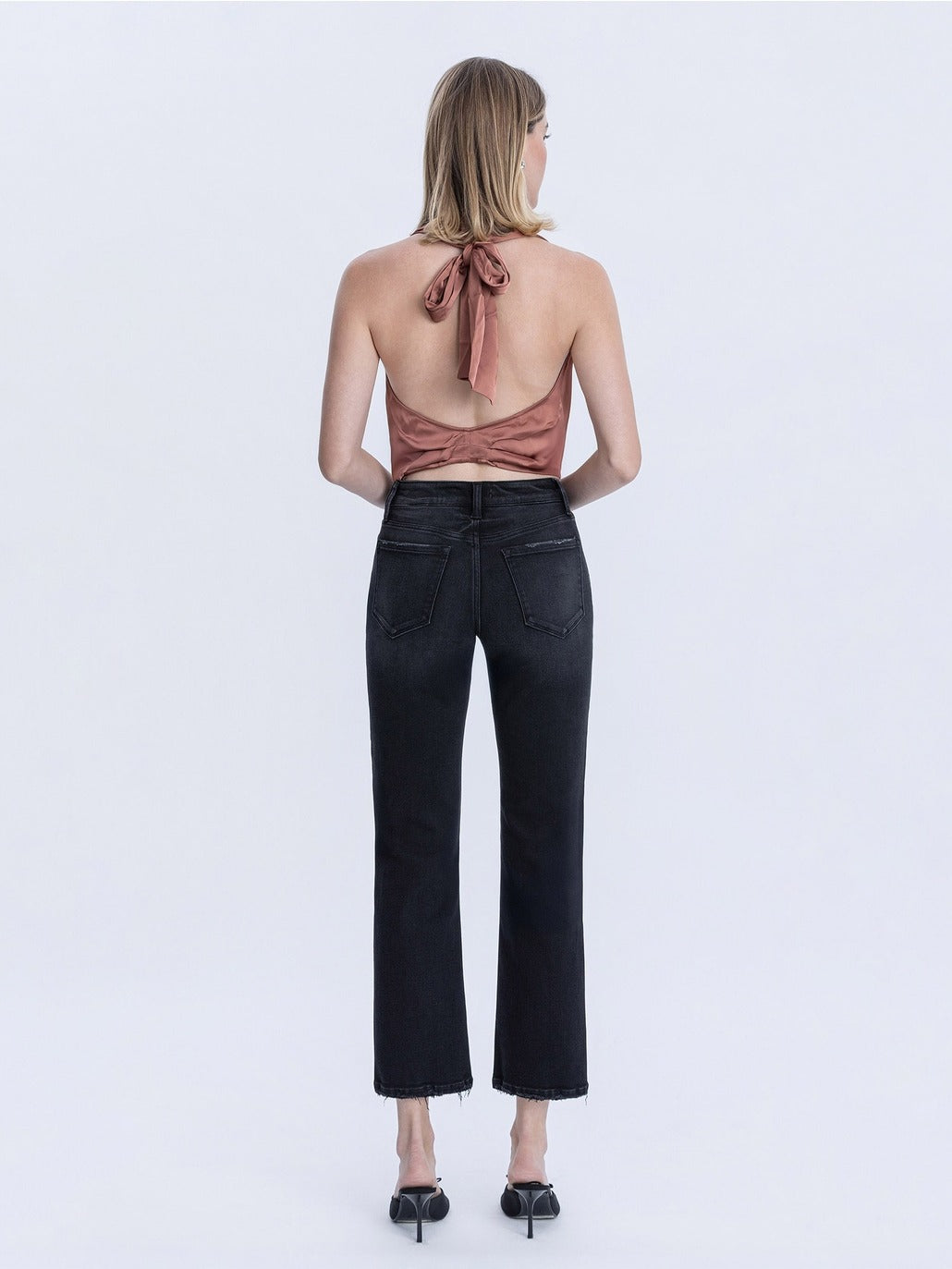 Mid Rise Black Ankle Straight Jeans - Flying Monkey