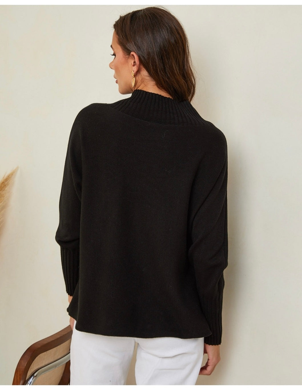 Cashmere Blend High Neck Sweater