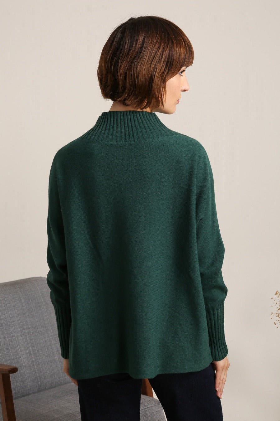 Cashmere Blend High Neck Sweater