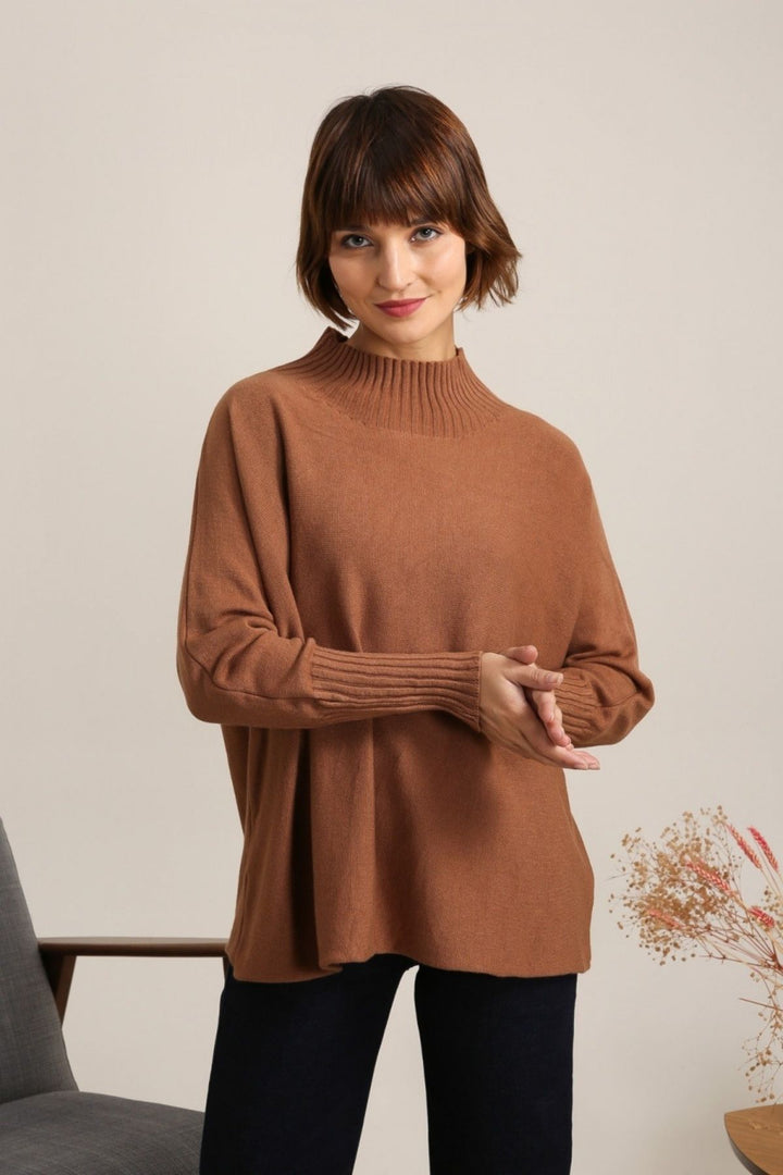 Cashmere Blend High Neck Sweater
