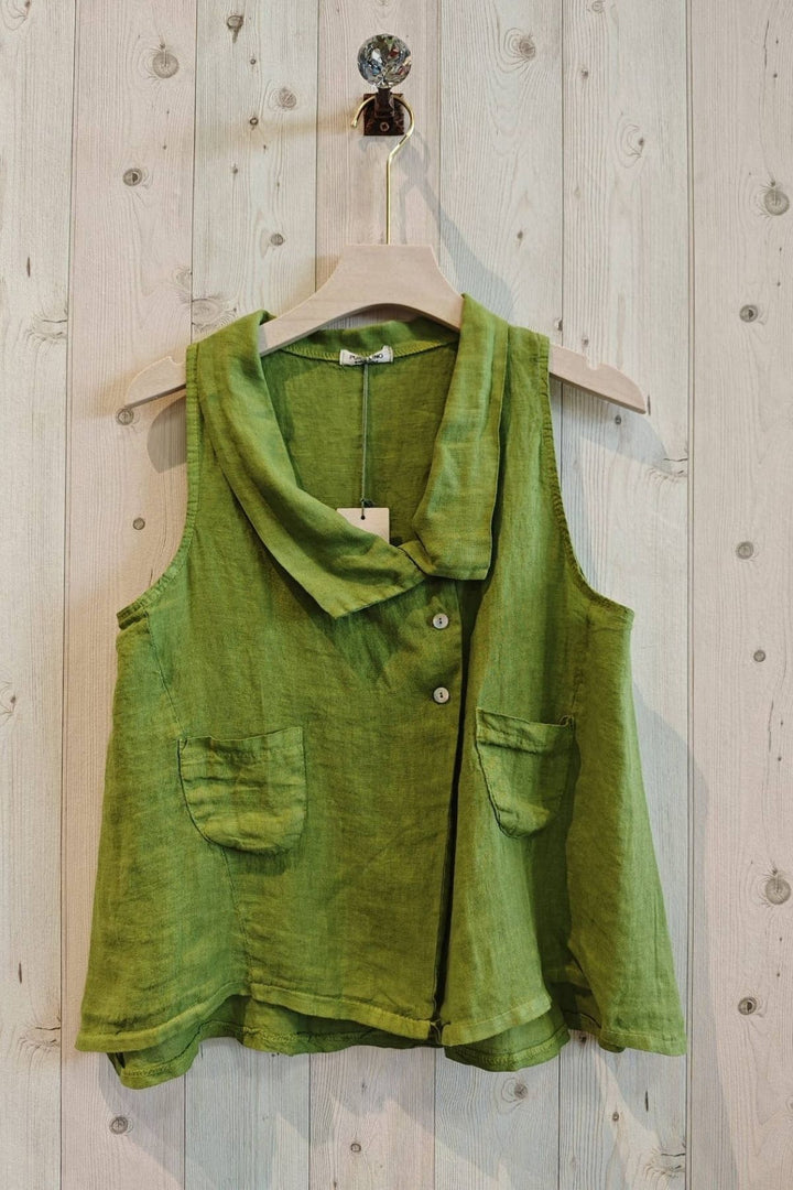 Sleeveless Linen Top