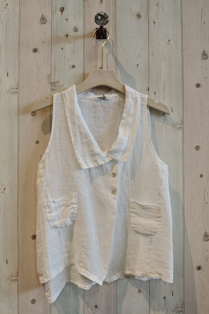 Sleeveless Linen Top
