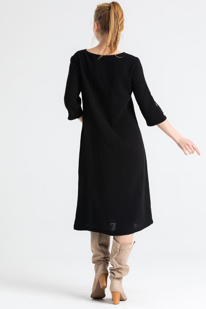 Nova Button Dress-Gauze