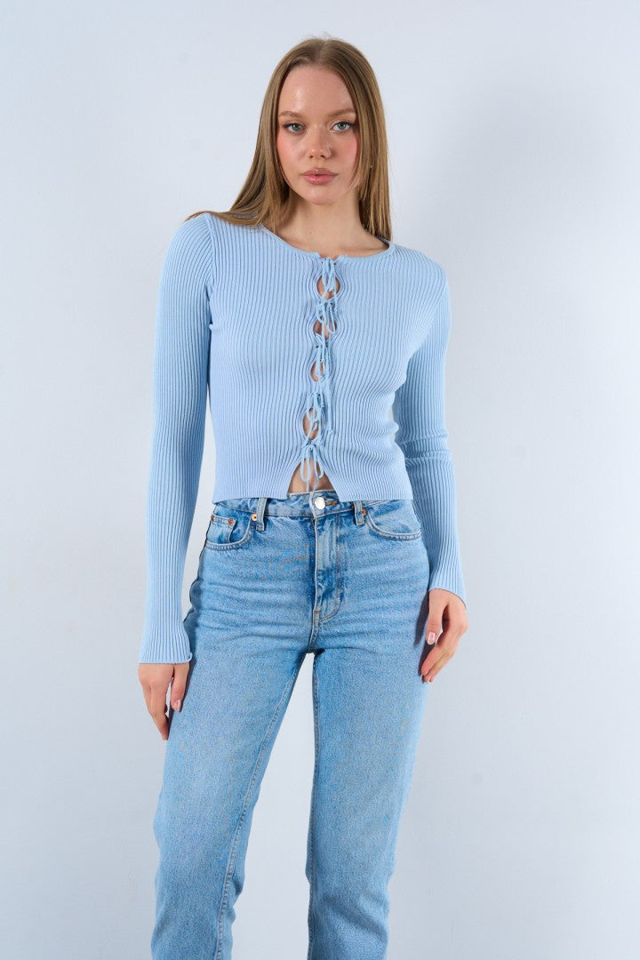 Blue Knitwear Sweater