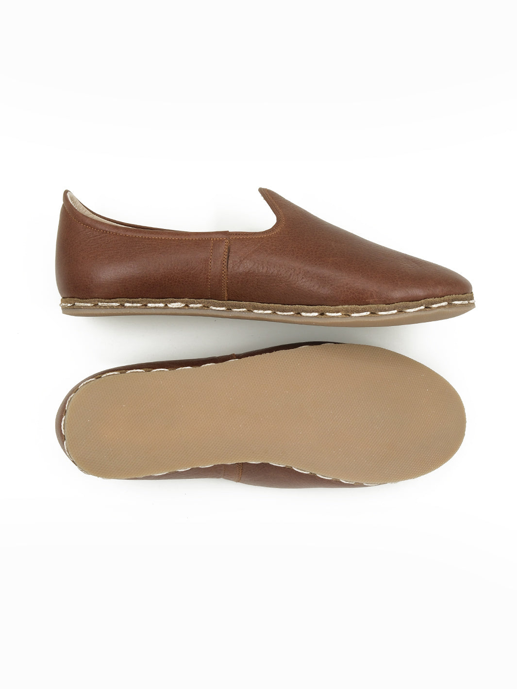 handmade Brown women's slip on shoes