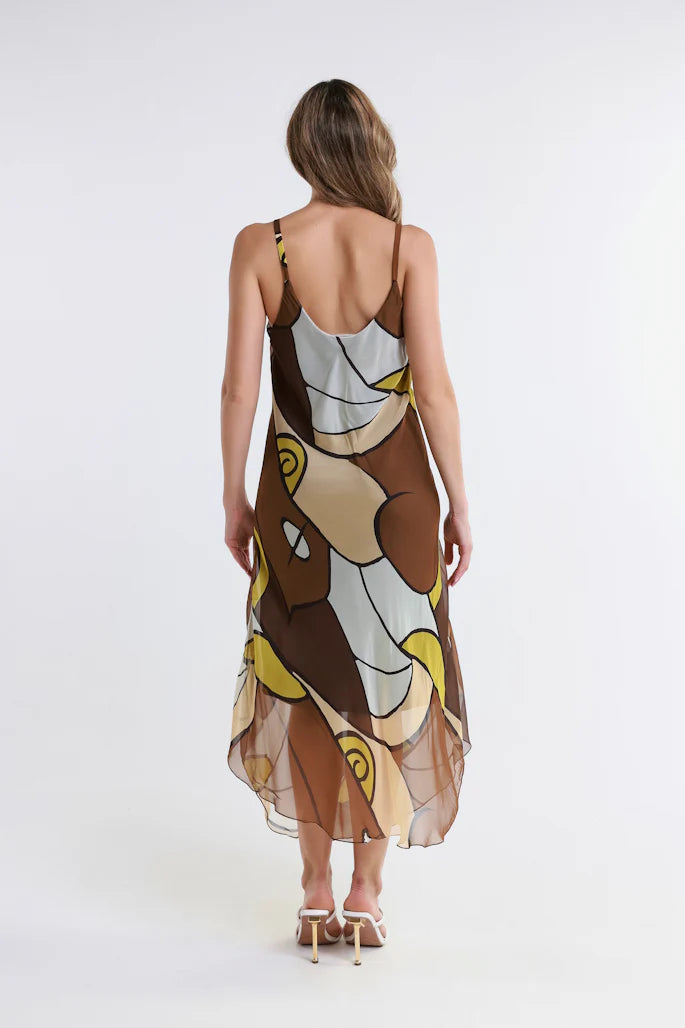 Desert Moon Rachel Silk Midi Dress - Tees By Tina